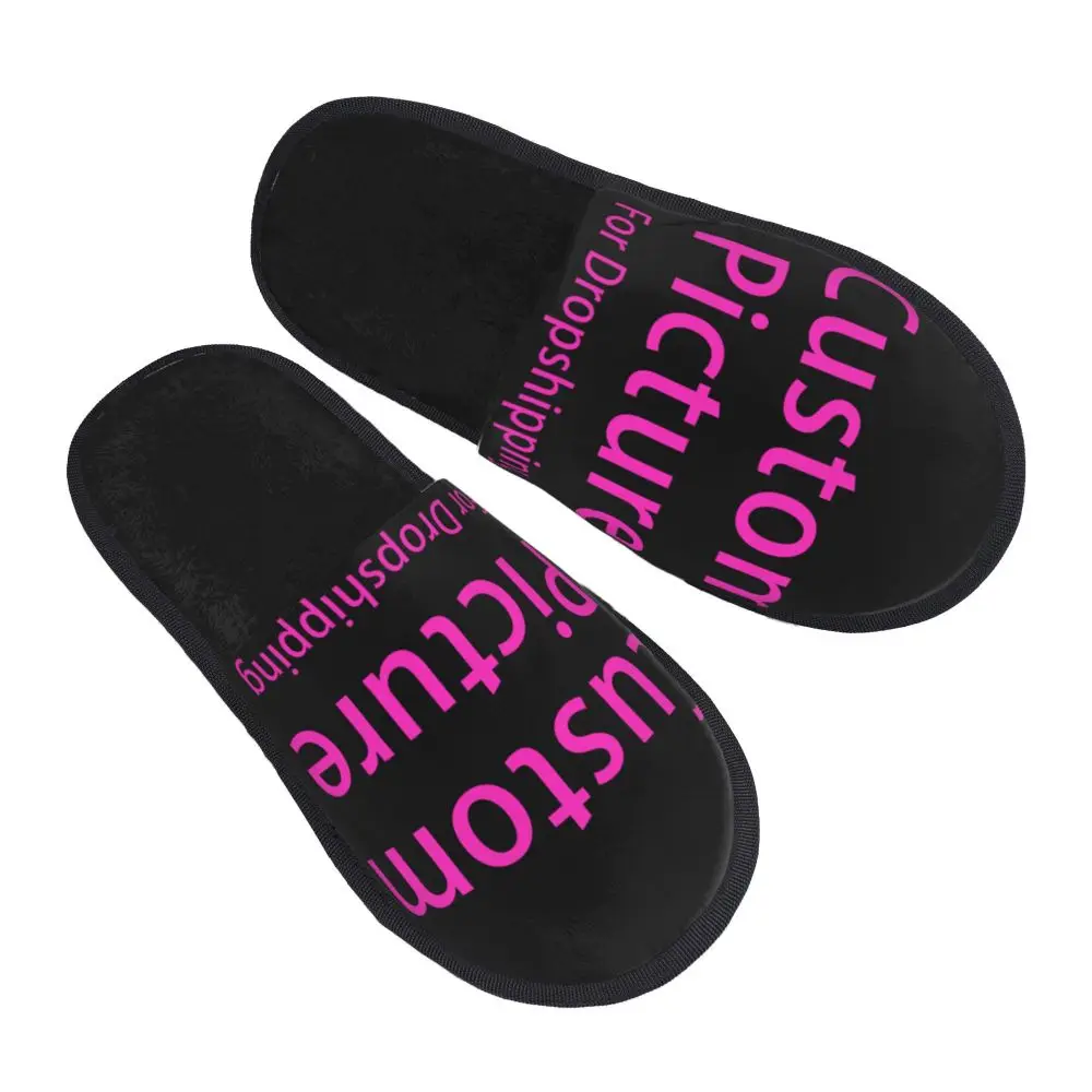 Women Shoes Logo - รองเท้าแตะเมมโมรี่โฟมพิมพ์ลายโลโก้รูปภาพส่วนตัว รองเท้าใส่ในบ้าน/โรงแรมสำหรับผู้หญิง ปรับแต่งได้ตามต้องการ