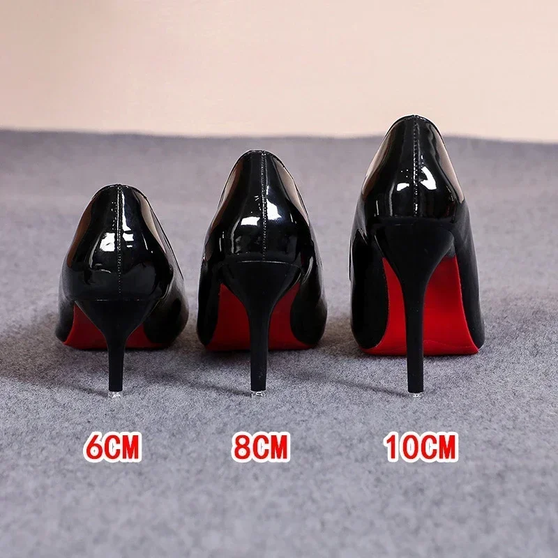 Women'S Shoes Red Bottoms - รองเท้าส้นสูงผู้หญิงสีแดงสุดเซ็กซี่ สไตล์คลาสสิก รองเท้าส้นสูงหนังสำหรับฤดูใบไม้ร่วง เหมาะสำหรับงานเลี้ยงและงานแต่งงาน
