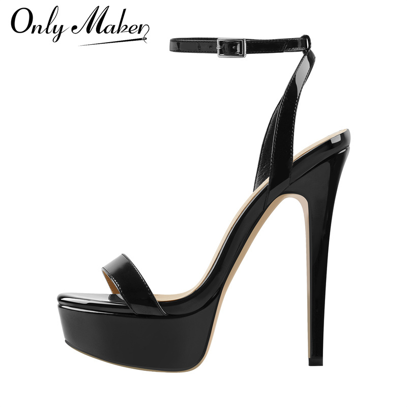 Ankle Strap Heels - รองเท้าส้นสูงแบบส้นเข็มสำหรับผู้หญิง ยี่ห้อ Onlymaker ปลายเปิด สายรัดข้อเท้า ดีไซน์เซ็กซี่