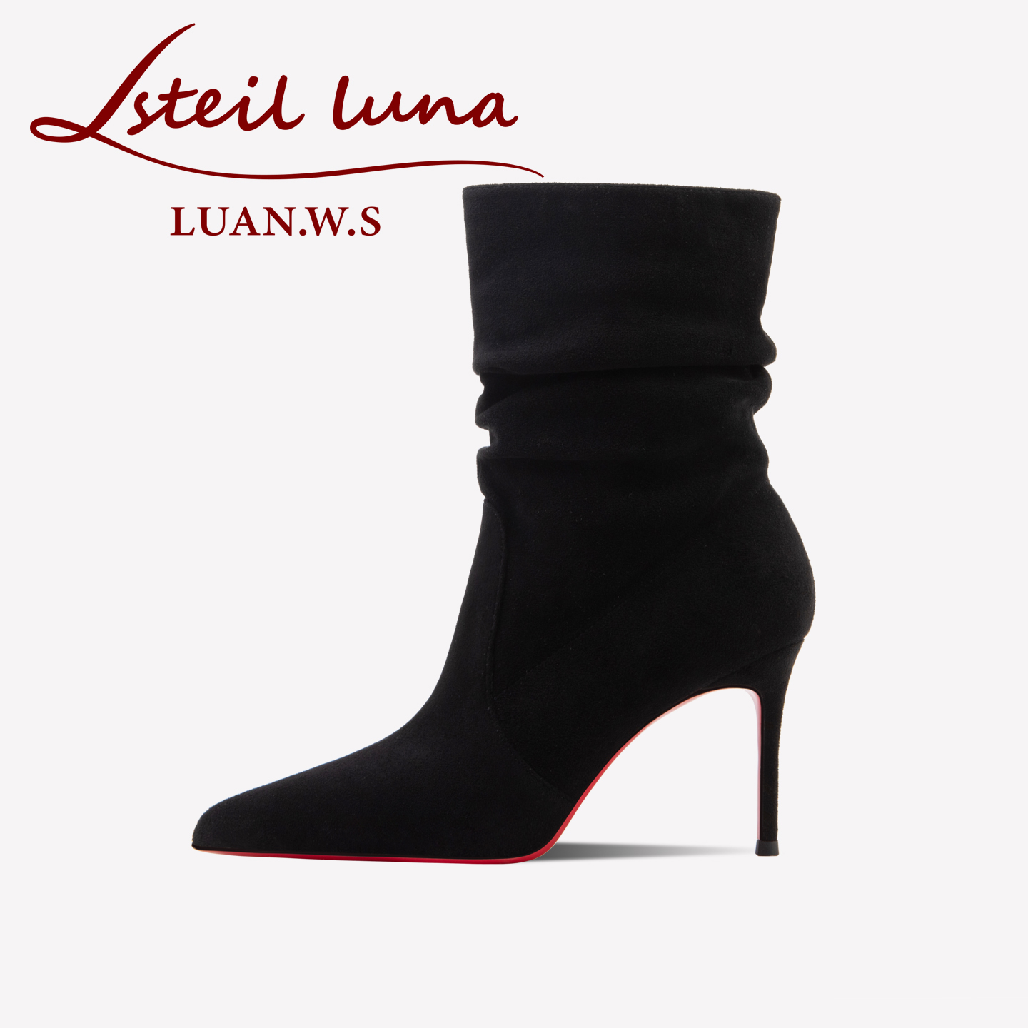 Women'S Shoes Red Bottoms - รองเท้าบูทข้อเท้าผู้หญิงสำหรับฤดูหนาว 2026 สีแดง พื้นเงา ปลายแหลม แฟชั่นฤดูใบไม้ร่วง
