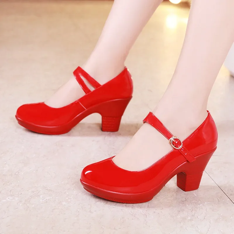 Women'S Shoes Red Bottoms - รองเท้าส้นเตี้ยแบบ Mary Janes ไซส์เล็ก 32-43 ส้นหนาปานกลาง