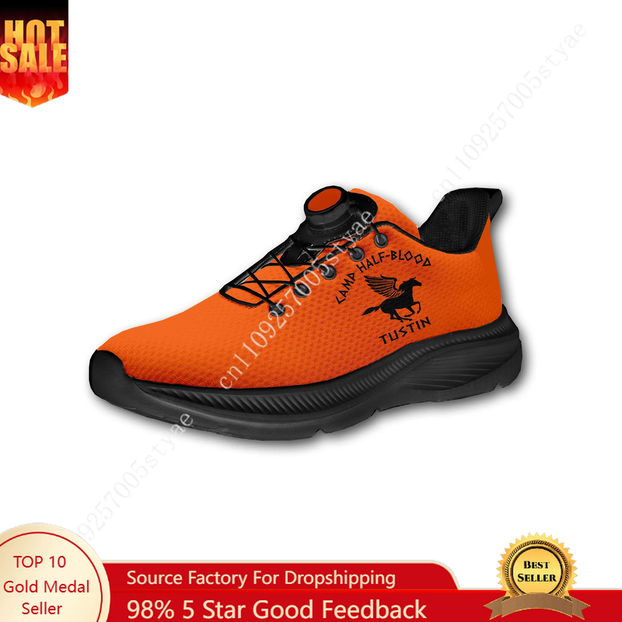Women Shoes Logo - แคมป์ฮาล์ฟบลัดโครนิเคิลส์รองเท้าเดินแบบกำหนดเองสำหรับผู้ชายผู้หญิงปุ่มหมุนแบบไม่มีเชือกผูกดีไซน์โลโก้รองเท้าผ้าใบน้ำหนักเบาสำหรับทุกเพศ