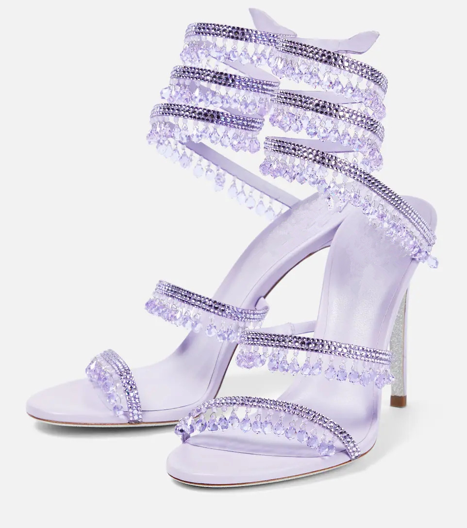 รองเท้าส้นสูงประดับคริสตัลสีเข - Ankle Strap Heels บทวิจารณ์และราคา