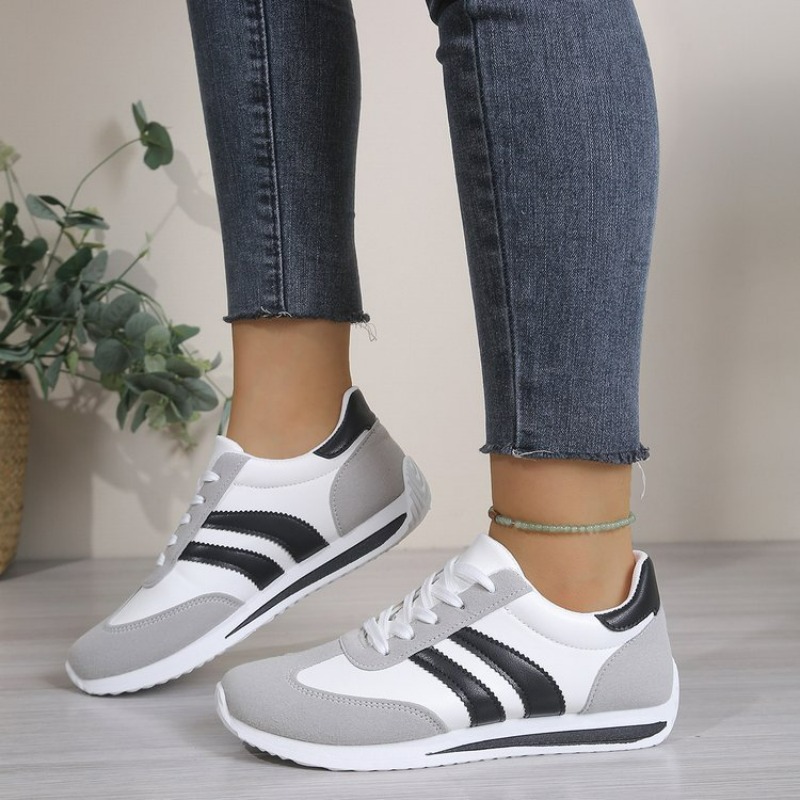 รองเท้าผ้าใบสีขาวแฟชั่นแบบผูกเ - Women Shoes Store บทวิจารณ์และราคา