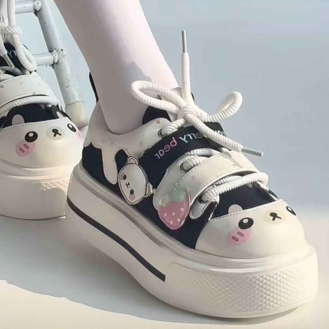 รองเท้าผ้าใบลายสตรอว์เบอร์รี่ห - Women Shoes Store บทวิจารณ์และราคา