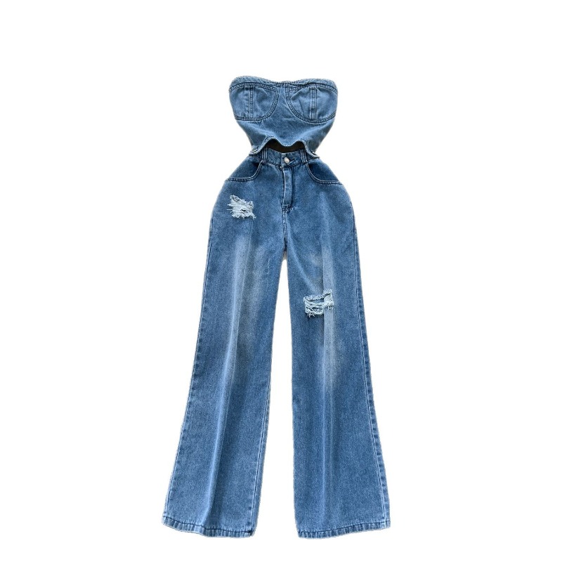 จั๊มสูทเดนิมผู้หญิงแบบชิ้นเดีย - Women Shoes Jeans บทวิจารณ์และราคา