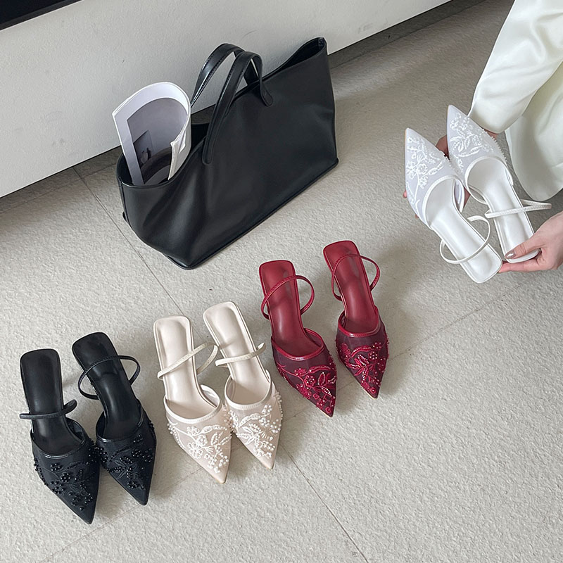 รองเท้าส้นสูงแบบสลิงแบ็ค ดีไซน - Women Shoes Branded บทวิจารณ์และราคา