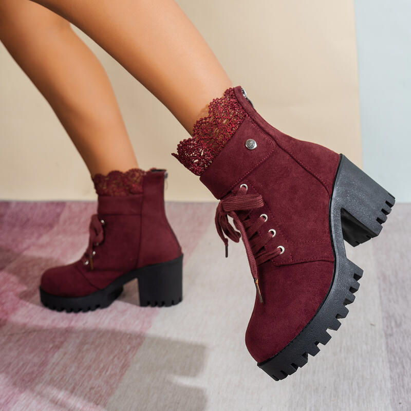 รองเท้าบูทส้นสูงแบบหนา สไตล์เร - Women'S Shoes Red Bottoms บทวิจารณ์และราคา