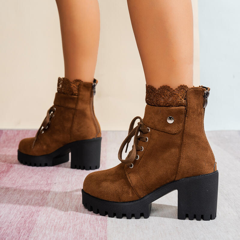 รองเท้าบูทส้นสูงแบบหนา สไตล์เร - Women'S Shoes Red Bottoms บทวิจารณ์และราคา