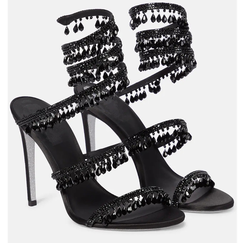 รองเท้าส้นสูงผู้หญิงประดับเพชร - Ankle Strap Heels บทวิจารณ์และราคา