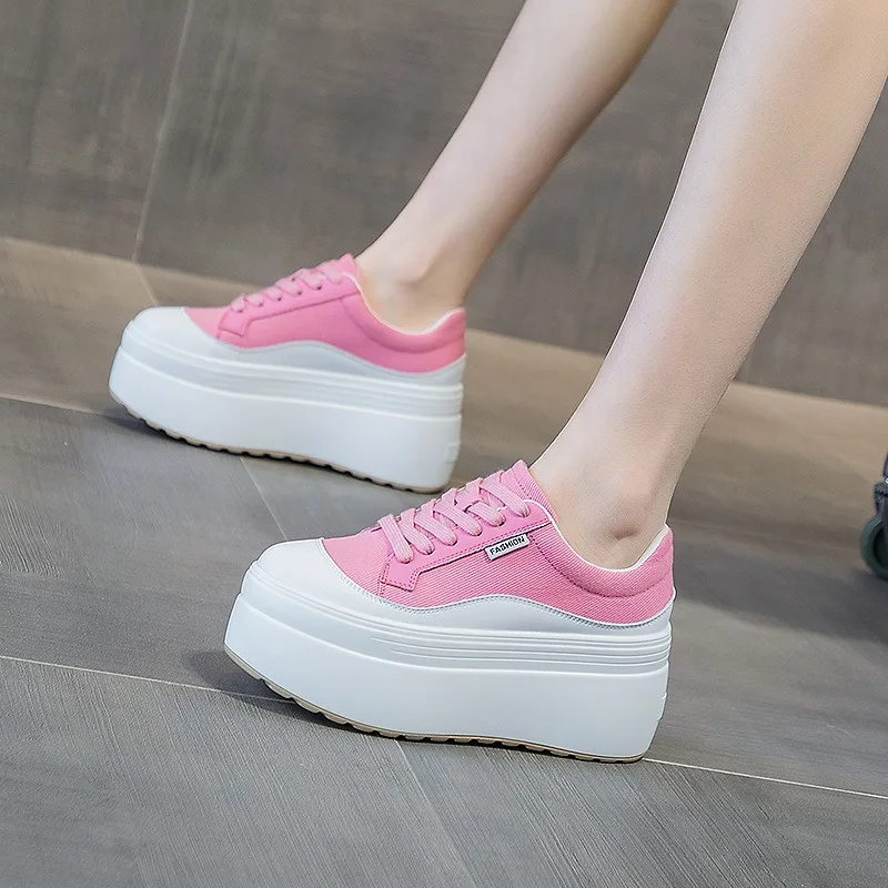 8 ซม.ใหม่ผ้าใบของแท้หนังผู้หญิ - Women Shoes Store บทวิจารณ์และราคา