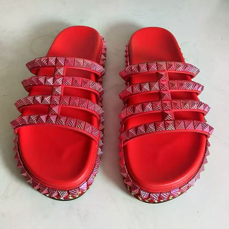 Red Rivet Studded Gladiator รอ - Women'S Shoes Red Bottoms บทวิจารณ์และราคา