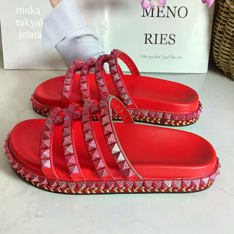 Red Rivet Studded Gladiator รอ - Women'S Shoes Red Bottoms บทวิจารณ์และราคา