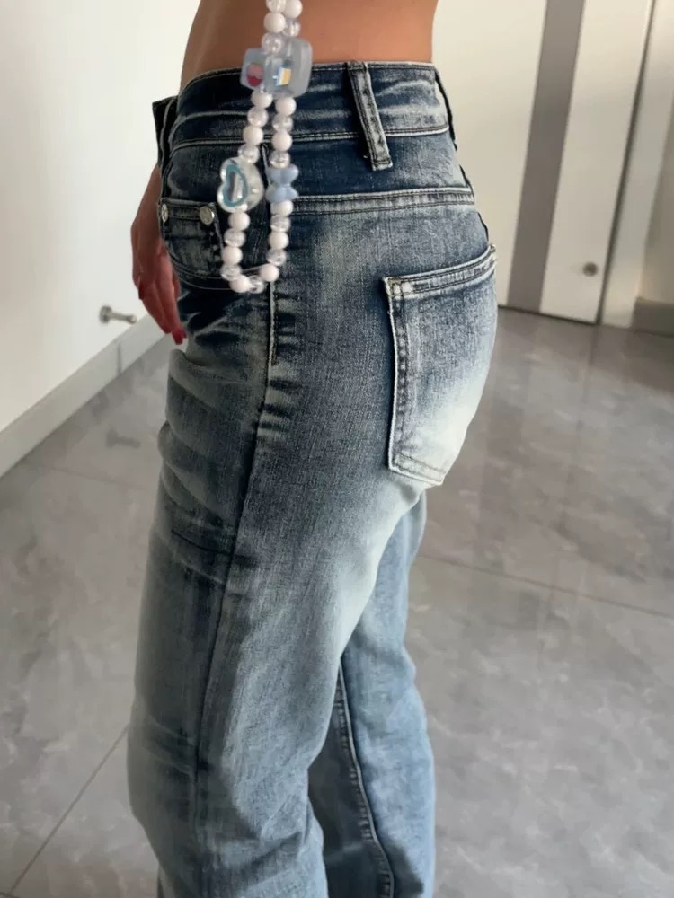 กางเกงยีนส์ทรงไมโครเฟลร์ Y2K ส - Women Shoes Jeans บทวิจารณ์และราคา