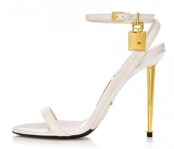 รองเท้าแตะส้นสูงมีสายล็อคสีทอง - Women Shoes Jeans บทวิจารณ์และราคา