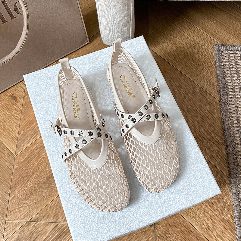 Hollow Outตาข่ายMaryกางเกงยีนส - Women Shoes Jeans บทวิจารณ์และราคา