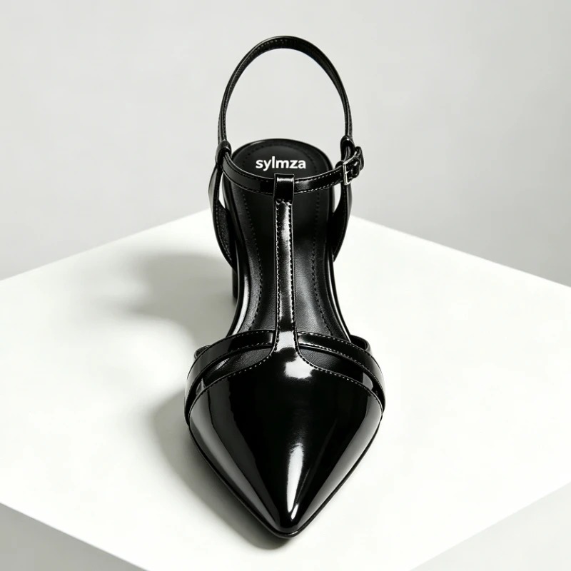 รองเท้าส้นสูงแบบคิทเทนฮีลหนังแ - Ankle Strap Heels บทวิจารณ์และราคา