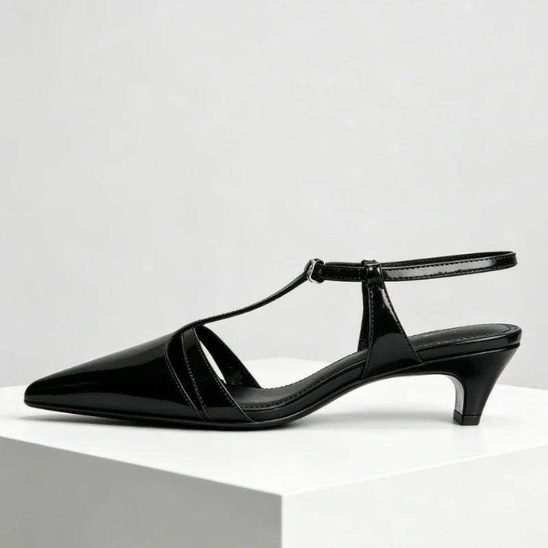 รองเท้าส้นสูงแบบคิทเทนฮีลหนังแ - Ankle Strap Heels บทวิจารณ์และราคา