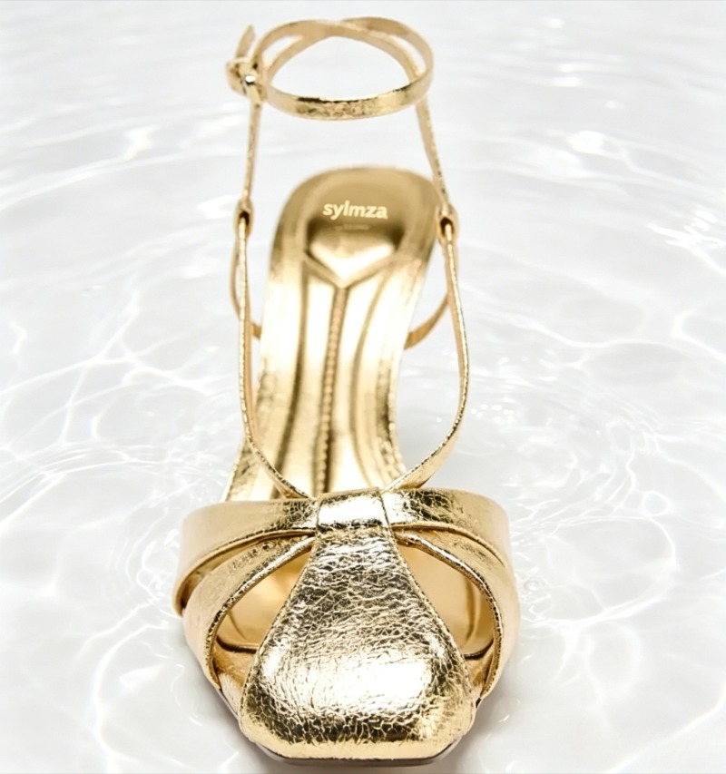 แฟชั่นทองบางรองเท้าส้นสูงรองเท - Women Shoes Branded บทวิจารณ์และราคา