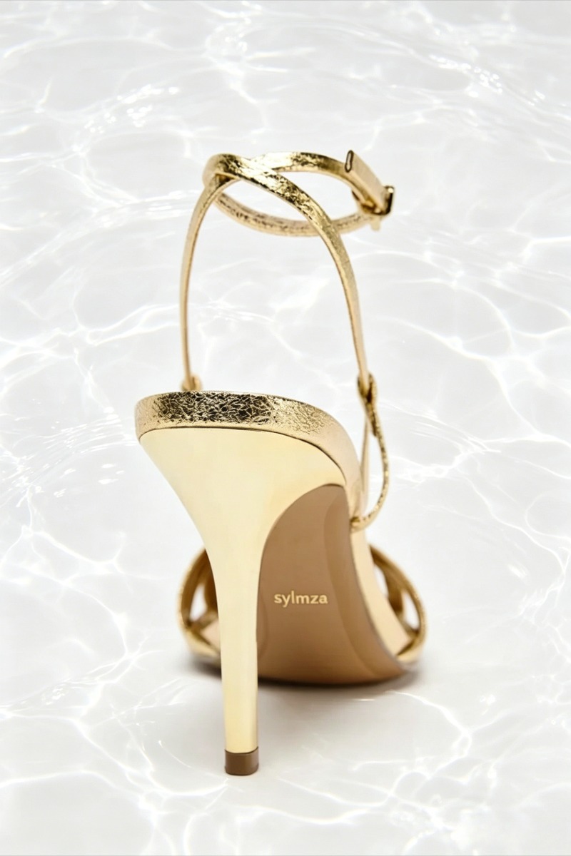 แฟชั่นทองบางรองเท้าส้นสูงรองเท - Women Shoes Branded บทวิจารณ์และราคา