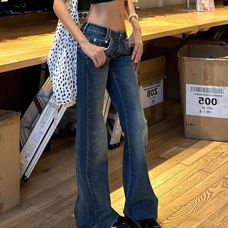 กางเกงยีนส์วินเทจสไตล์อเมริกัน - Women Shoes Jeans บทวิจารณ์และราคา