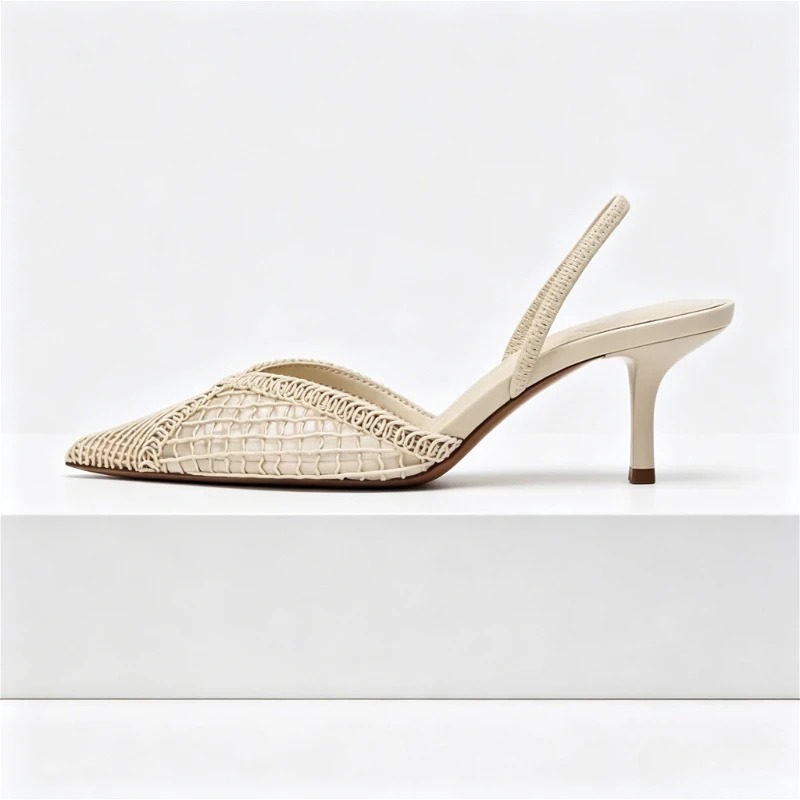 ตาข่ายทอรองเท้าส้นสูงรองเท้าแต - Women Shoes Branded บทวิจารณ์และราคา