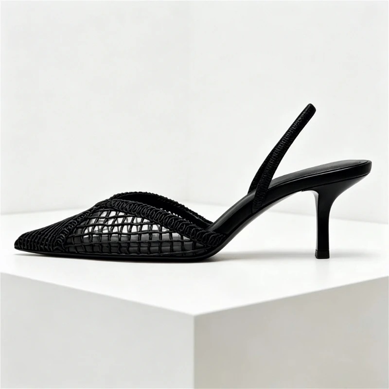 ตาข่ายทอรองเท้าส้นสูงรองเท้าแต - Women Shoes Branded บทวิจารณ์และราคา